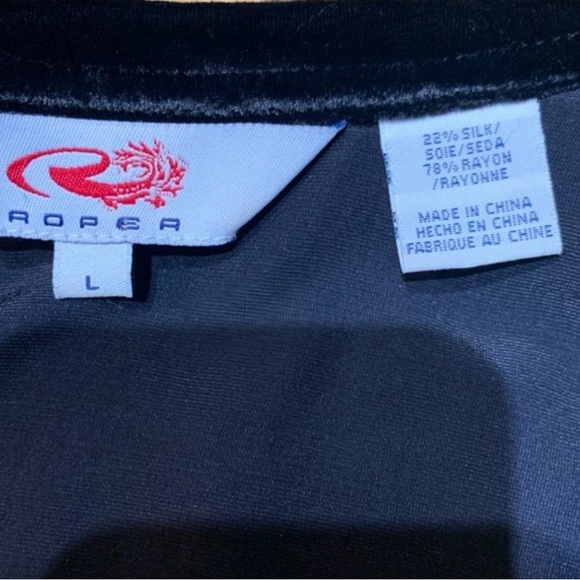 Roper Velveteen Western Style Black Red and White Long Sleeve Shirt size Large - Picture 7 of 7